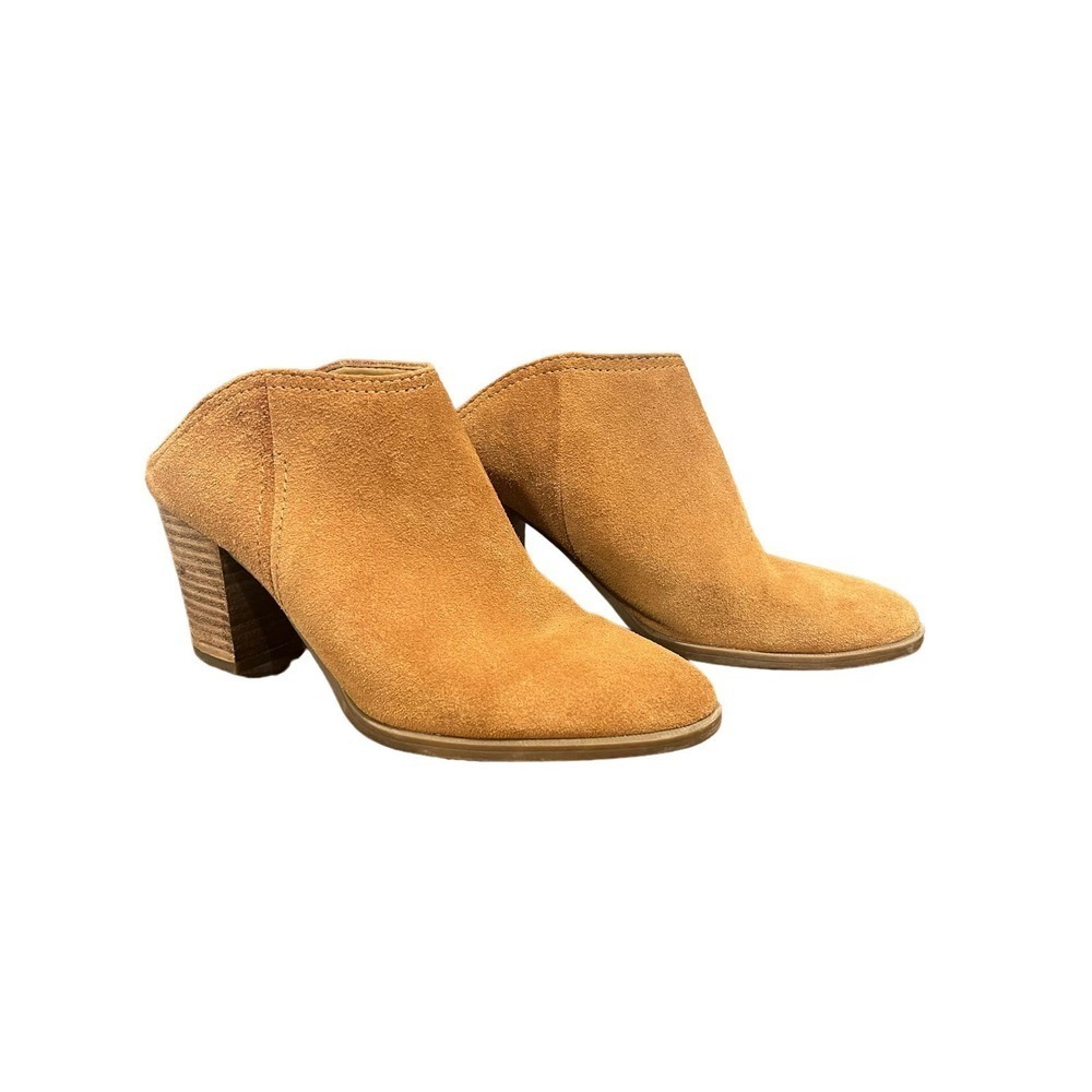 Franco Sarto Denzel Suede Stack Heeled Mules SIZE 7.5